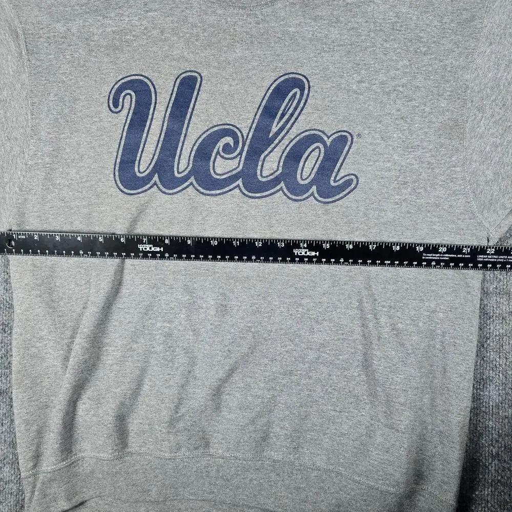UCLA Bruin Basic Threads Men's Crew Neck Sweater - Script Print - Gray - Large - Picture 14 of 16